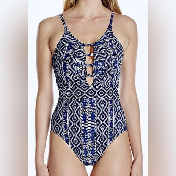 La Blanca Keyhole Tummy Control One Piece Size 4 - Picture 2 of 9